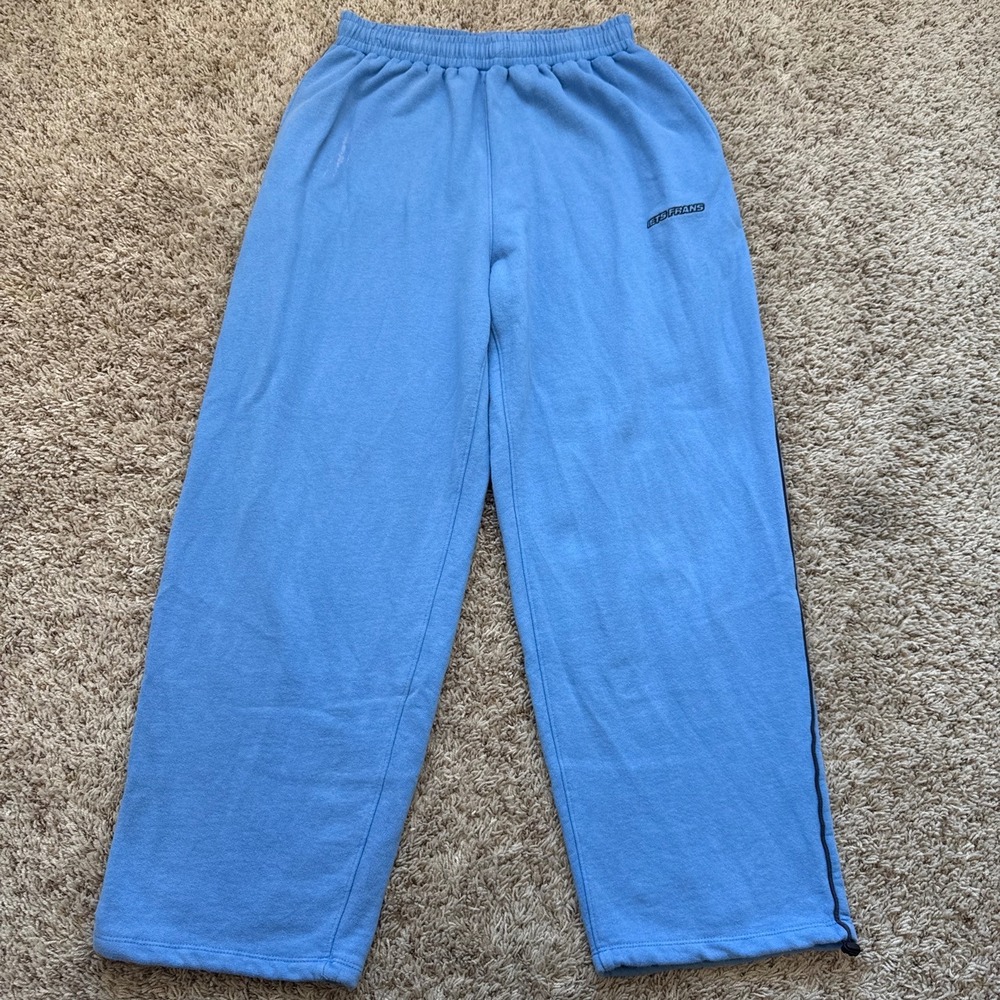 Iets Frans Womens Blue Wide Leg Sweatpants Cotton French Terry Size Small